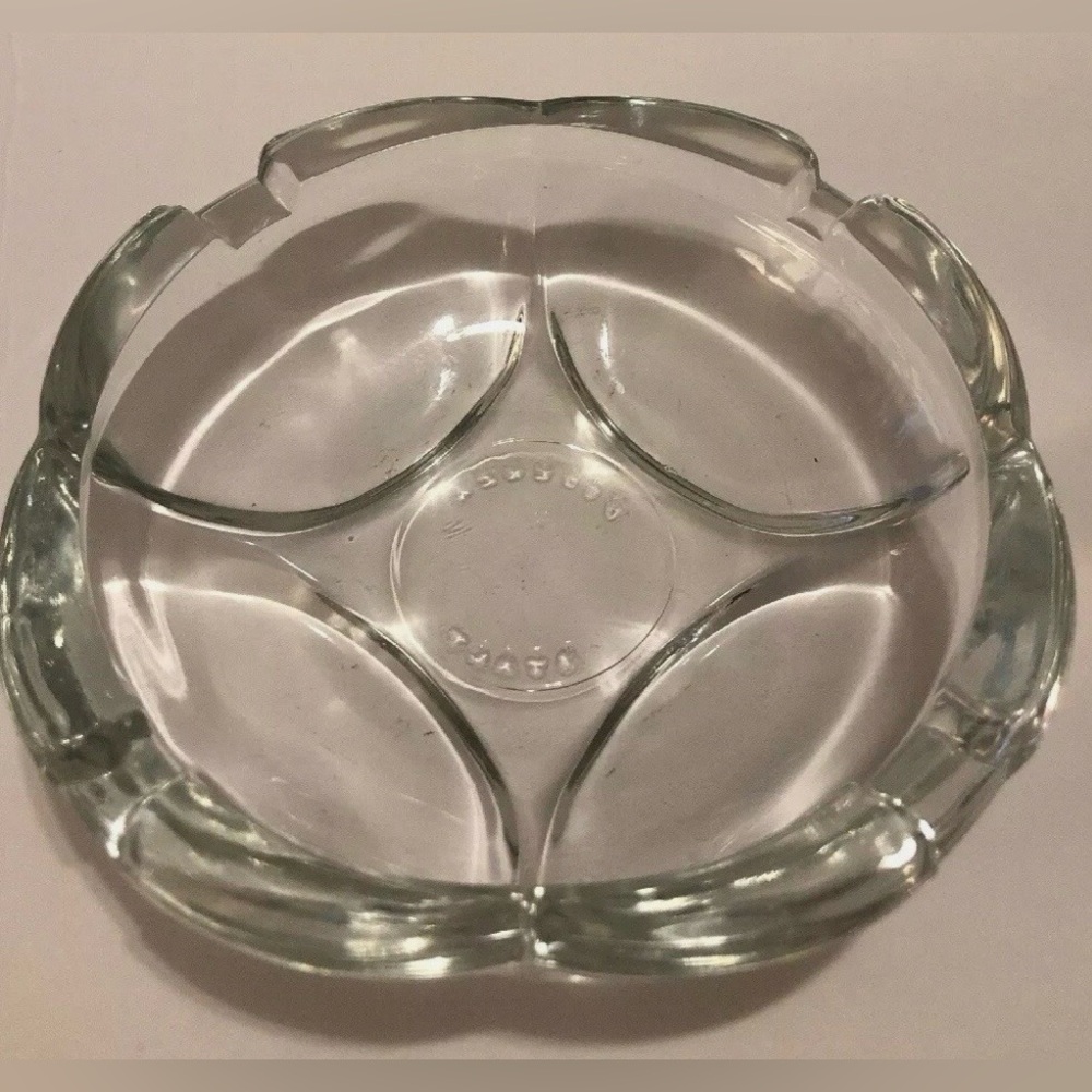 Vintage MCM Fidenza Italy Clear Glass Square Ashtray